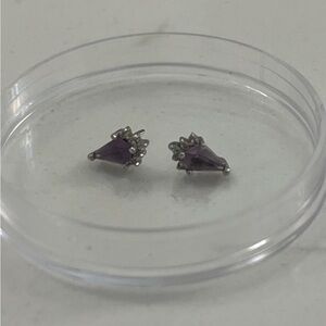 White Gold and Amethyst Gemstone piercing set